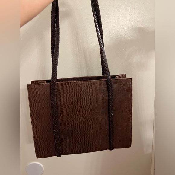 Bally Dark Brown Textured Shoulder Bag VANTAGE